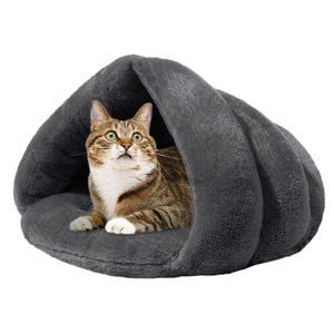 Cat Small Dog Tent Convertible Bed and Tent Burrow Nest Warming Washable Mat Bed